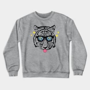 Tongue Out Tiger Crewneck Sweatshirt